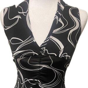 Casual Black and White Design Dress